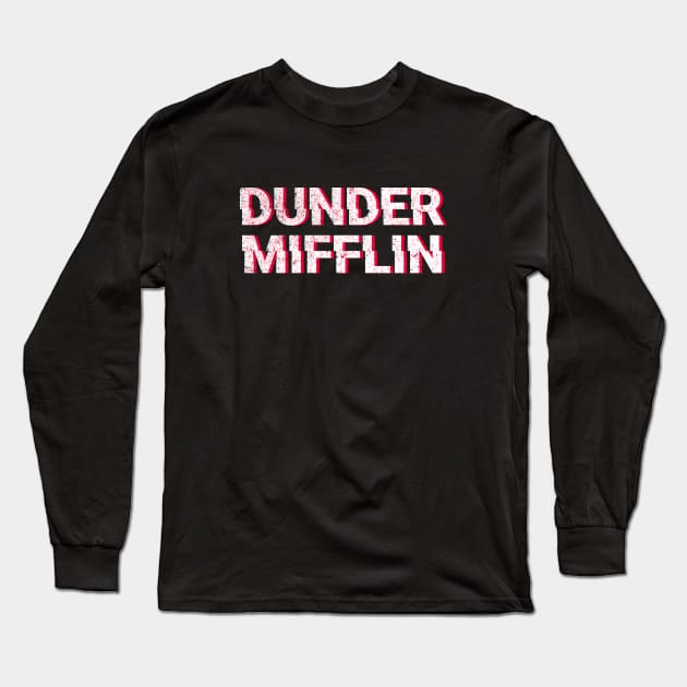 Dunder Mifflin Glitch Long Sleeve T-Shirt by Printnation